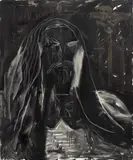 Sankt Beowulfin, mein wildes Heer, nahend der flammenden Paladine des Vorkampfes,... by Jonathan Meese, 2003, Öl auf Leinwand, sold May 2008