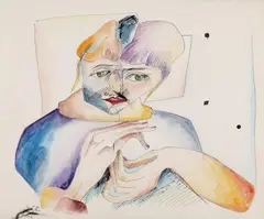 Johann Georg Müller, Mama, 1982, Aquarell und Tusche auf Karton