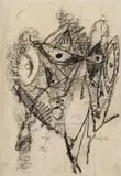 Ernst Wilhelm Nay, Zwei Köpfe, 1947, Kohle auf chamoisfarbenem Papier