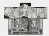 Marcel Odenbach, Ohne Titel (Das Erbstück), 1985, 6-teilige Arbeit: Acryl, Gouache und Graphit auf mit altem Illustriertenpapier collagierten Karton jeweils 100 x 70 bzw