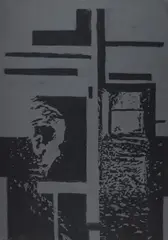 Heribert Ottersbach, Ohne Titel (Mondrian schaut auf die Moderne), 1996, Öl auf Leinwand
