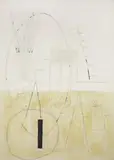 Jürgen Partenheimer, 88.60, 1988, Öl, Graphit, und Papier collagiert auf Papier auf Leinwand