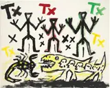 Drei von Vielen by A. R. Penck, 1990, Acrylic, sold May 2008