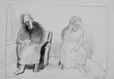 A. R. Penck, Ohne Titel, 1959, Tusche, laviert auf bräunlichem Papier