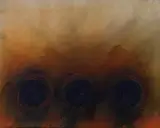 Trio by Otto Piene, 1988, Öl, Feuer und Rauch auf Leinwand, sold May 2008