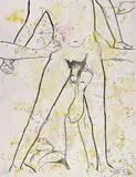 Ohne Titel (Münster 1973) by Sigmar Polke, 1973, Gouache, Filz- und Kugelschreiber auf glattem chamoisfarbenem Papier, sold May 2008