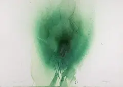 Otto Piene, Time Lapse, 1991, Acrylic and traces of fire on card