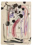 Sigmar Polke, Ohne Titel, 1969, Tusche und Aquarell auf quadriertem Ringbuchpapier