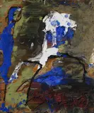 Ohne Titel (Dagon) by Emil Schumacher, 1987, Öl auf Holz, sold May 2008