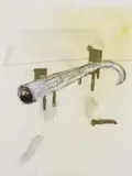 Rosemarie Trockel, Ohne Titel, 1984, Filzstift, Aquarell und Deckweiß auf Papier (aus einem Skizzenblock)