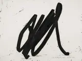 Bernar Venet, Two Indeterminate lines, 1999, Tusche und Graphit auf genarbtem schweren Velin