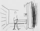 Matthias Weischer, Ohne Titel, 2005, Kohle auf chamoisfarbenem Velin