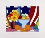 Tom Wesselmann, Still-Life with red Blowing Curtain, 1999, Farbige Serigraphie auf Museumskarton