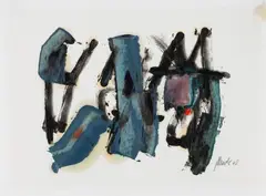 Ohne Titel by Fritz Winter, 1960, Öl auf Papier, sold May 2008