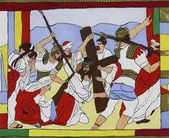 Josef Wittlich, Ohne Titel (Kreuzigung Christi), Gouache auf Karton