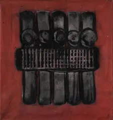 Ohne Titel by Herbert Zangs, 1962, Dispersion mit Prägung auf Papier auf Leinwand, offered May 2008