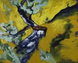 Bernd Zimmer, Im Olivenhain, 1984, Acryl auf Nessel