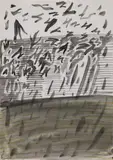 Sigmar Polke, Ohne Titel (Abstrakte Komposition, Fallende Blätter), Tusche auf Papier