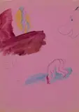 Sigmar Polke, Ohne Titel (Schnabeltier), Gouache und Kugelschreiber auf Kanzleipapier