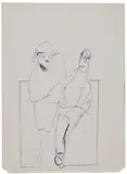Ohne Titel (Paar) by Sigmar Polke, Blauer Kugelschreiber auf Papier, sold May 2008