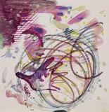 Sigmar Polke, Ohne Titel (Gesicht mit Hand), Gouache, Aquarell und Filzschreiber auf Papier