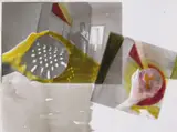 Ohne Titel (Stehender im Hintergrund) by Sigmar Polke, Schwarz-weiß-Photographie farbig überarbeitet, sold May 2008