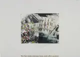Häuserfront (Wer hier nichts erkennen kann, muss selber pendeln) by Sigmar Polke, 1973, Farbige Offsetlithographie und Goldfarbe auf Buchungstransparentpapier, offered May 2008