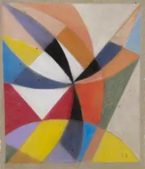 Étienne István Beothy, Komposition, Pastell auf dünnem faserhaltigen Tonpapier