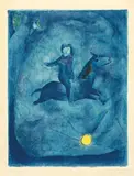 Marc Chagall, Mounting the ebony horse, Original-Farblithographie
