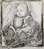 Kind auf dem Kissen by Otto Dix, Tuschpinsel, mit gekratzter und geschabter Zeichnung, auf Umdruckpaper, sold May 2008