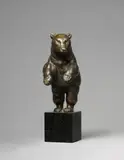 August Gaul, Stehender Bär, Bronzeplastik. Höhe 23,9 cm, auf einen dunkel marmorierten Steinsockel