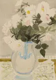 Rosen im Krug by Erich Heckel, Aquarell über Bleistiftvorzeichnung auf elfenbeinfarbenem leicht genarbten Aquarellpapier, sold May 2008