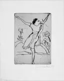 Erich Heckel, Römische Tänzerin, Original-Radierung (Kaltnadel) auf festem Velin