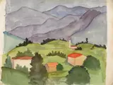 Hermann Hesse, Tessiner Berglandschaft mit Dorfkirche (Chiesa in collina)