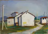 Tessiner Landschaft by Karl Hofer, Öl auf Leinwand, sold May 2008