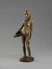 Joachim Karsch, Mädchen mit Schale, Bronzeplastik