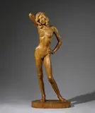 Räkelndes Mädchen by Fritz Klimsch, Holzskulptur (aus Einzelstücken zusammengesetztes Lindenholz), sold May 2008