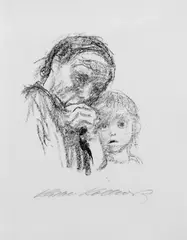 Mutter und Kind by Käthe Kollwitz, Original-Lithographie auf Bütten, sold May 2008