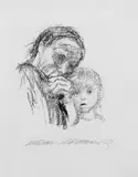 Mutter und Kind by Käthe Kollwitz, Original-Lithographie auf Bütten, sold May 2008