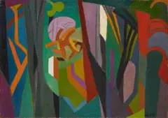 André Lhote, Sous-bois stylisé, Öl auf Leinwand