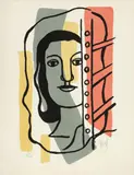 Fernand Léger, Tête de femme, Original-Farblithographie auf Velin