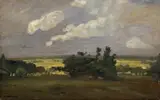 Otto Modersohn, Blick vom Weyerberg, Öl auf Karton