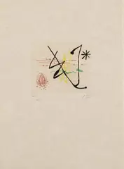 Bague d'aurore by Joan Miró, Original-Farbradierung (Ätzung und Aquatinta) auf Japon nacré, sold May 2008