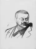 Edvard Munch, Portrait Gunnar Heiberg, Original-Lithographie auf dünnem Japanbütten