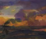 Meer mit schwarzem Dampfer by Emil Nolde, Aquarell und Deckweiß auf Japanbütten, sold May 2008