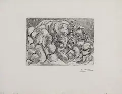 Accouplement I by Pablo Picasso, Original-Radierung (Ätzung, Aquatina, Kaltnadel) auf Montgolfier-Bütten, sold May 2008