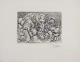 Pablo Picasso, Accouplement I, Original-Radierung (Ätzung, Aquatina, Kaltnadel) auf Montgolfier-Bütten
