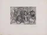 Pablo Picasso, Couple faisant l'amour, Original-Radierung (Ätzung, Aquatinta, Kaltnadel) auf Montgolfier-Bütten