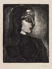Jacqueline de profil à droite by Pablo Picasso, Original-Lithographie auf Velin, sold May 2008