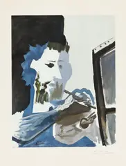 Le peintre by Pablo Picasso, Farblithographie nach einem Ölbild. Auf Arches-Cadastre-Velin, sold May 2008